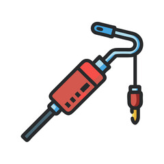 Tattoo Gun with Power Cord and Needle Graphic