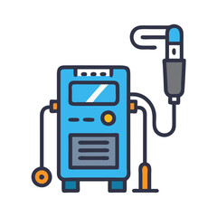 Cartoon medical device vector icon on black background