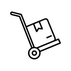 Hand Trolley Carrying Box Package Icon Design