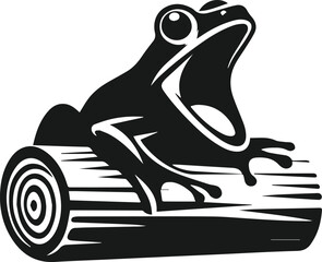 Silhouette of a vector animal frog