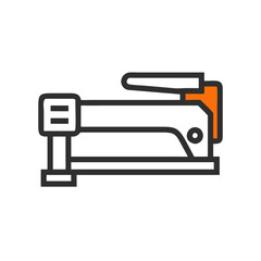 Isolated, Modern Minimalist Staple Gun Illustration on Black Background