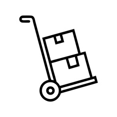 Hand Trolley Carrying Stacked Boxes Icon Design