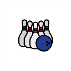 bowling ball and pins