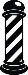 Classic Barber Pole in Black | Vintage Grooming Symbol Vector for Print & Cut Design