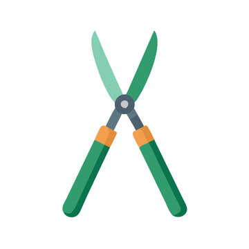 recommend clip art: Green Gardening Shears on Black Background Stock Image