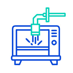 Laser Cutting Machine Icon Illustration, Vector Design