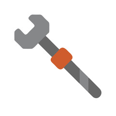 Grey open end wrench on a black background