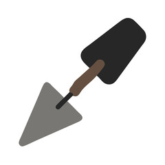 Trowel Icon, Gardening Tool Vector on Black Background