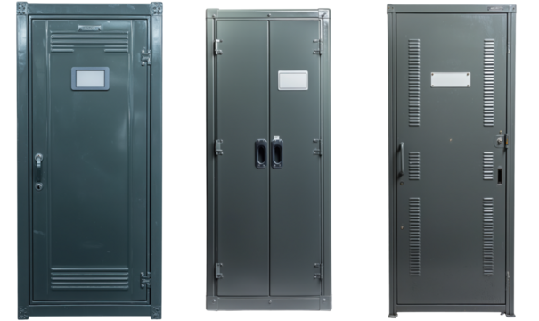 Set of Metal doors showcasing various designs and features. isolate on transparent background - Powered by Adobe