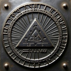 Obraz premium Mysterious Mechanical Badge