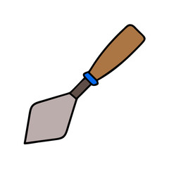 Isolated palette knife illustration on a black background