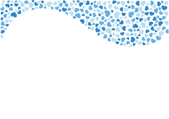 ハート柄の背景 青系の3色 ハート