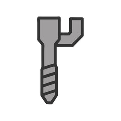 Icon of a dental implant screw on black background