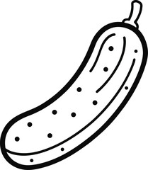 cucumber outline isolated on white background