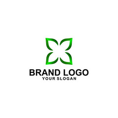 abstract green leaf logo for your company