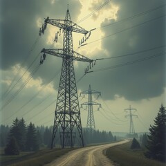 Fototapeta premium Mysterious Electric Landscape