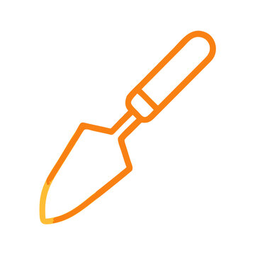 orange outline trowel gardening tool clip art preview