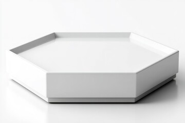 Naklejka premium Modern hexagonal serving platter ideal for contemporary dining settings and elegant presentations in sophisticated homes or restaurants