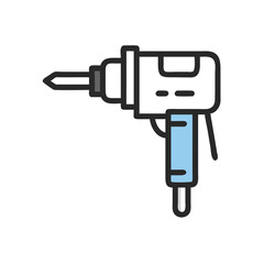 Isolated drill icon on black background vector illustration