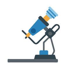 Simple graphic of a microscope on a black background