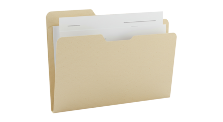 Isolated File Folder with Documents for Organization