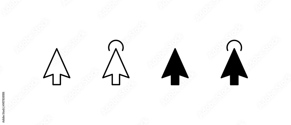 Fototapete Computer mouse click cursor black arrow icons set. Cursor icon. Mouse click cursor collection.