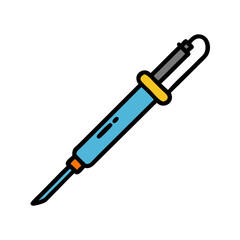 Medical Syringe Vector Graphic Isolated on Black Background