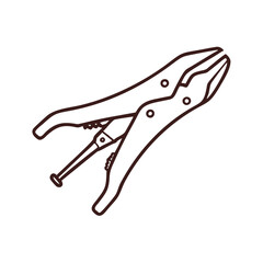 Locking pliers, outline icon, construction, mechanic, tool