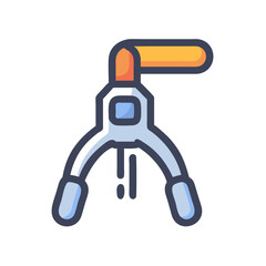 Isolated illustration of a spring clamp on black background