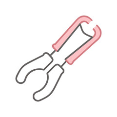 Isolated cartoon dog nail clippers on black background