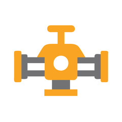 Illustration of water valve, industrial pipe fitting vector icon