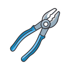 Blue handled pliers illustration on black background vector image