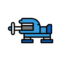 Bench vise icon, workbench tool and instrument vector