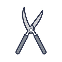 Garden shears illustration on black for gardening projects