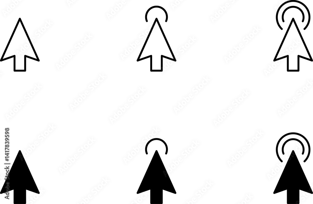 Fototapete Computer mouse click cursor black arrow icons set. Cursor icon. Mouse click cursor collection.