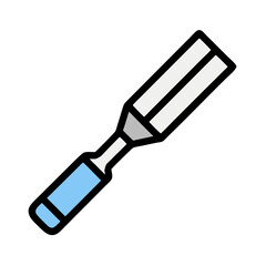 Vector Illustration of Chisel Tool on a Black Background