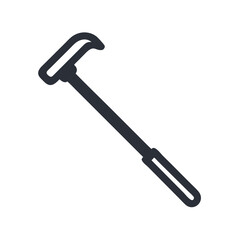 Minimalist Halligan bar illustration on a black background
