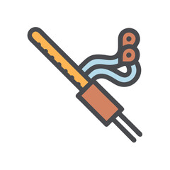 Soldering iron vector icon for electronics repair concept