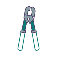 Cartoon Style Cutting Pliers Isolated on Black Background