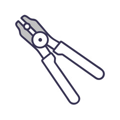 Minimalist Snap Ring Pliers Tool Isolated on Black