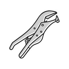 Isolated Adjustable Locking Pliers Illustration on Black Background