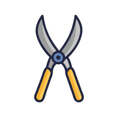 Illustration of Garden Pruning Shears on a Black Background