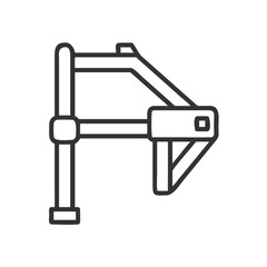 Outline vector icon of an industrial crane device