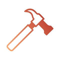 Hammer outline in a copper gradient on black