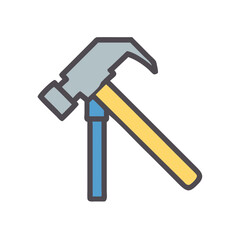 Hammer Illustration: Construction, Building, and Repair Tool Vector Art