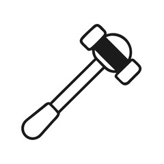 Outline Illustration of a Rubber Mallet on Black