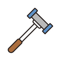 Colorful Mallet Illustration on Black Background, Symbol of Power