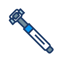 Bike seat post on black background, dropper post