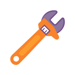 Cartoon Adjustable Wrench Vector on Black Background Isolated