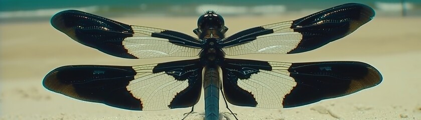 Obraz premium Dragonfly in focus coastal area macro photography natural environment close-up view insect beauty